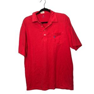 Johnnie-O Shirt Mens Large Red Polo Casual Embroidered Short Sleeve Casual